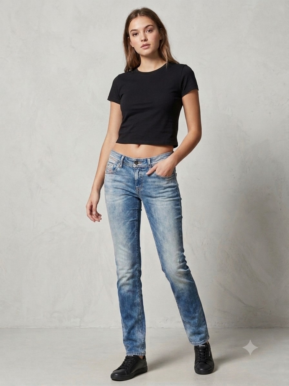 Diesel Lowky L  Blue Denim Jeans - Size 27 - Made in Italy Y2K